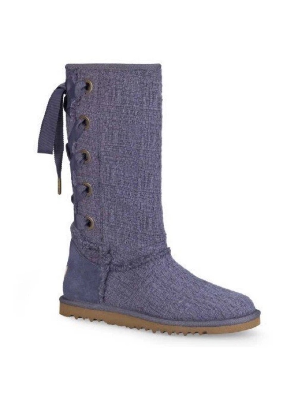 UGG Heirloom lace Up Tall boots size 8 Lavander Textured Mid-Calf Back Boots - Picture 6 of 6